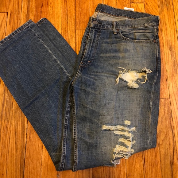 levi 514 ripped jeans